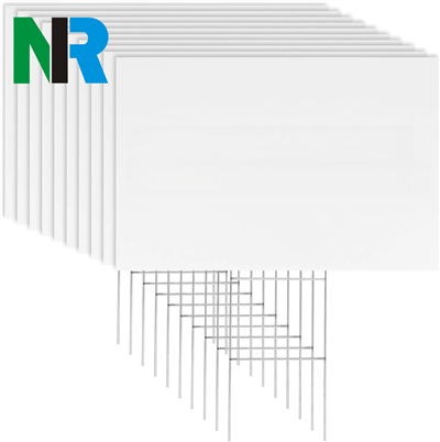 रिक्त 18x24 अभियान संकेत लॉन प्लास्टिक पीवीसी यार्ड संकेत, यार्ड संकेत 18x24 एच-स्टेक के साथ